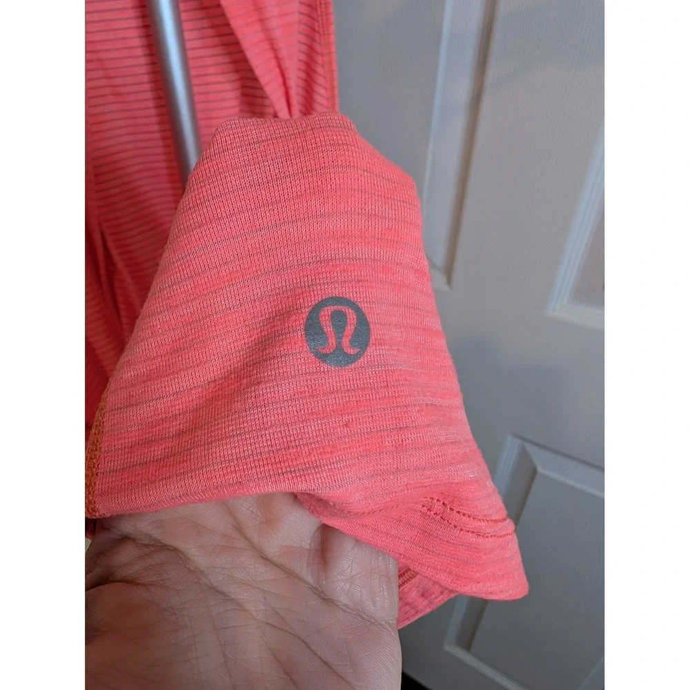 Lululemon Trapeze Twist‎ Tank Top Open Back Striped High Neck - Size 10